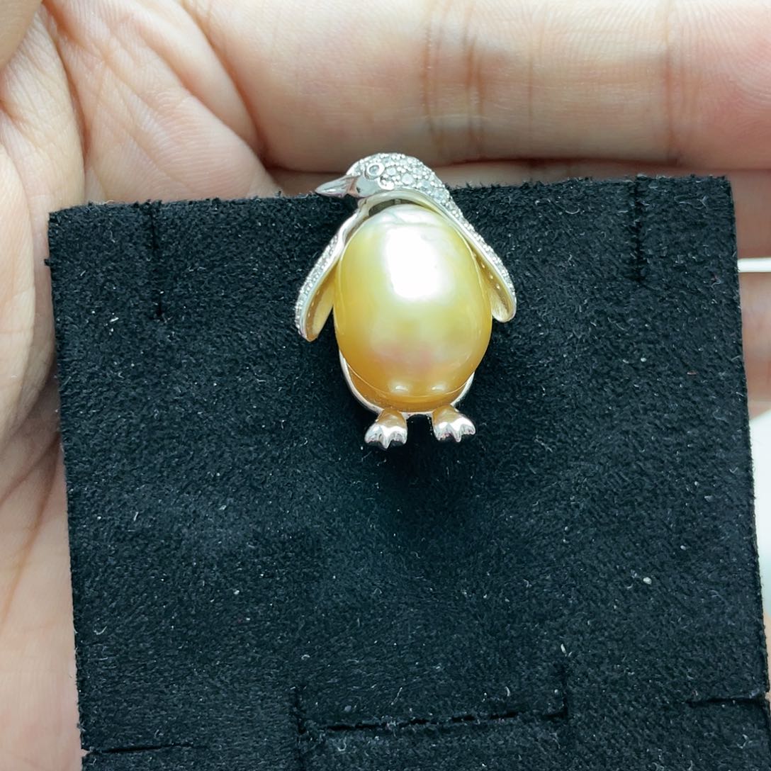 海水珍珠吊坠(不含链)银S925镶嵌