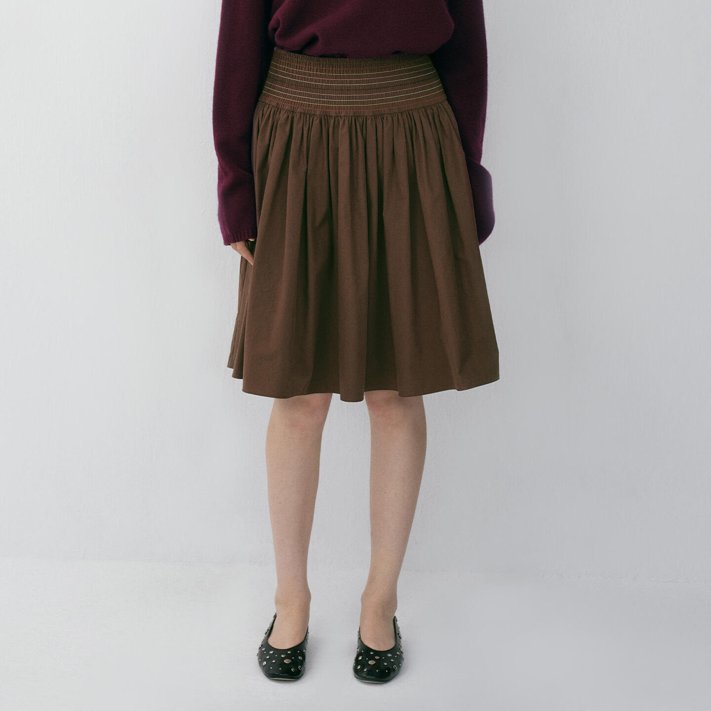 【NO DIRECTION+】复古时髦褶皱收腰A字裙N610708104A