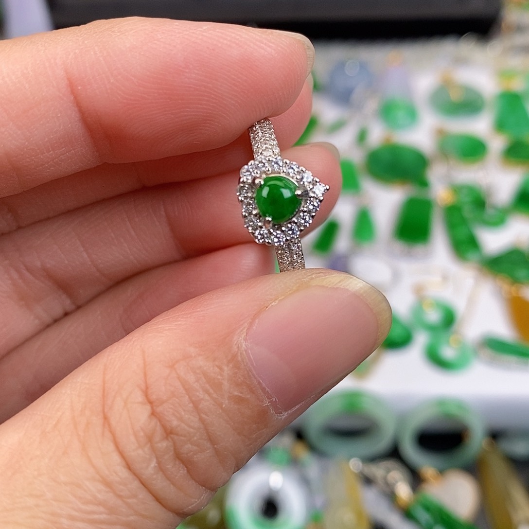 吊坠(不含链)银S925镶嵌翡翠