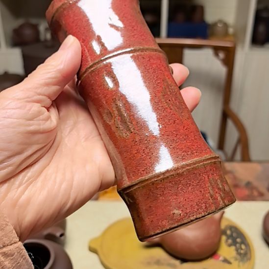 紫砂茶宠笔搁全工制作15cm老段泥