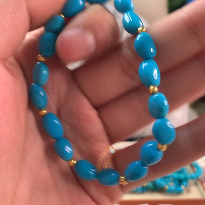 绿松石18K金镶嵌珠宝奇石