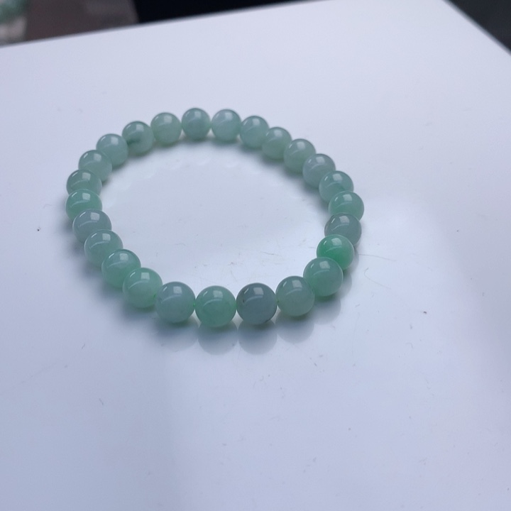 翡翠手串未镶嵌7.3mm！