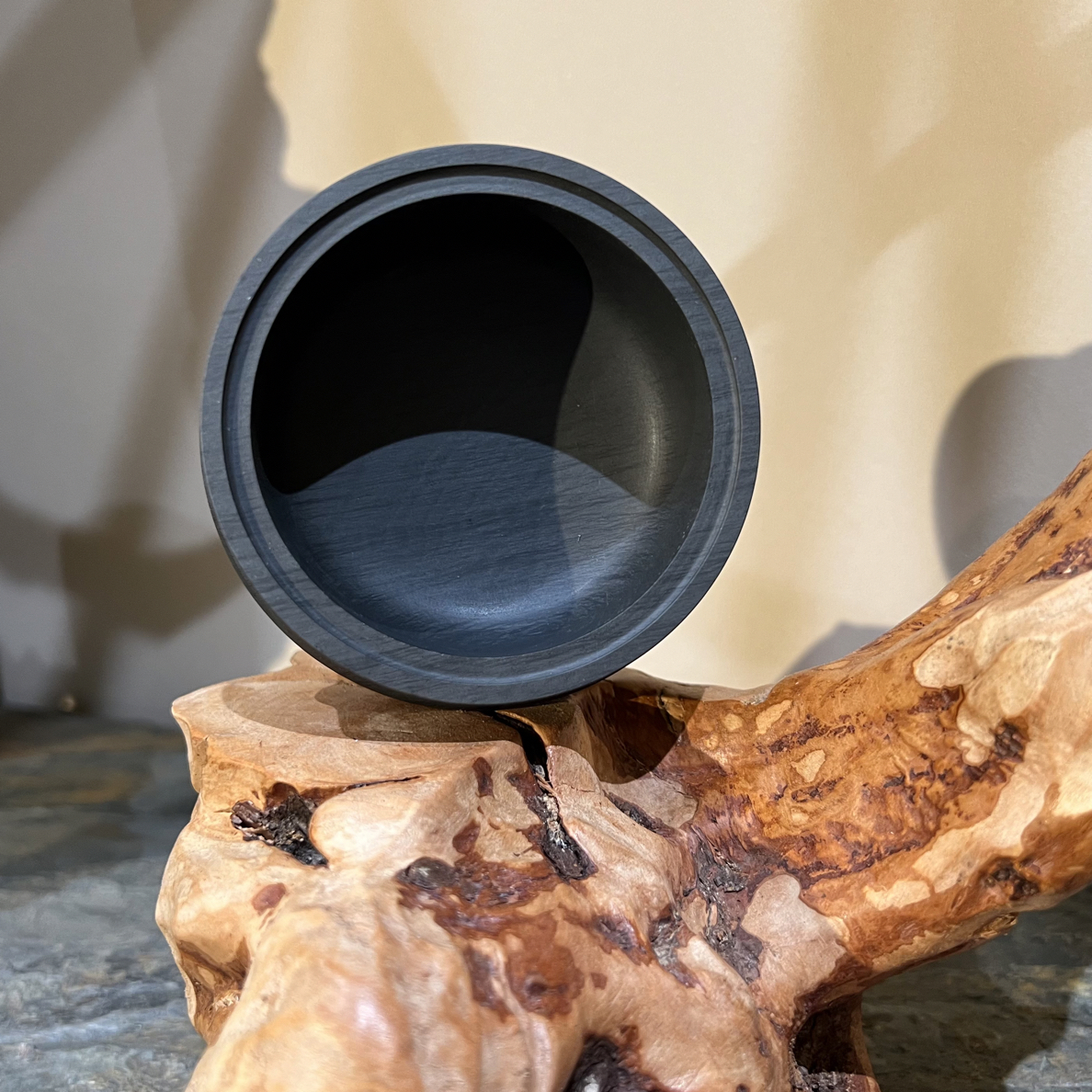 罗纹竹节款砚台可当烟灰缸小款