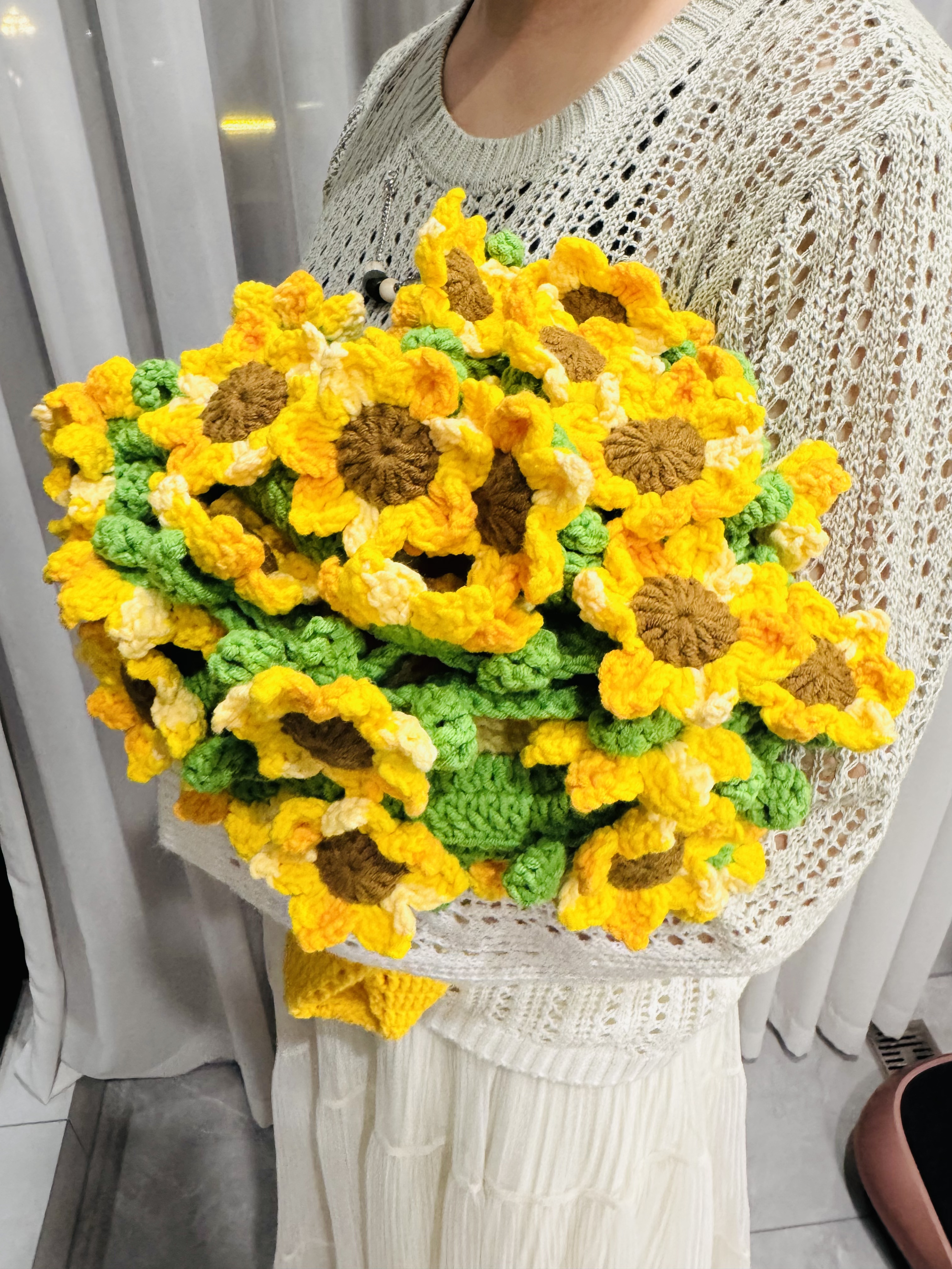 【非成品】雪妃尔五股线向日葵花束毯子diy材料包可做披肩毯子材料