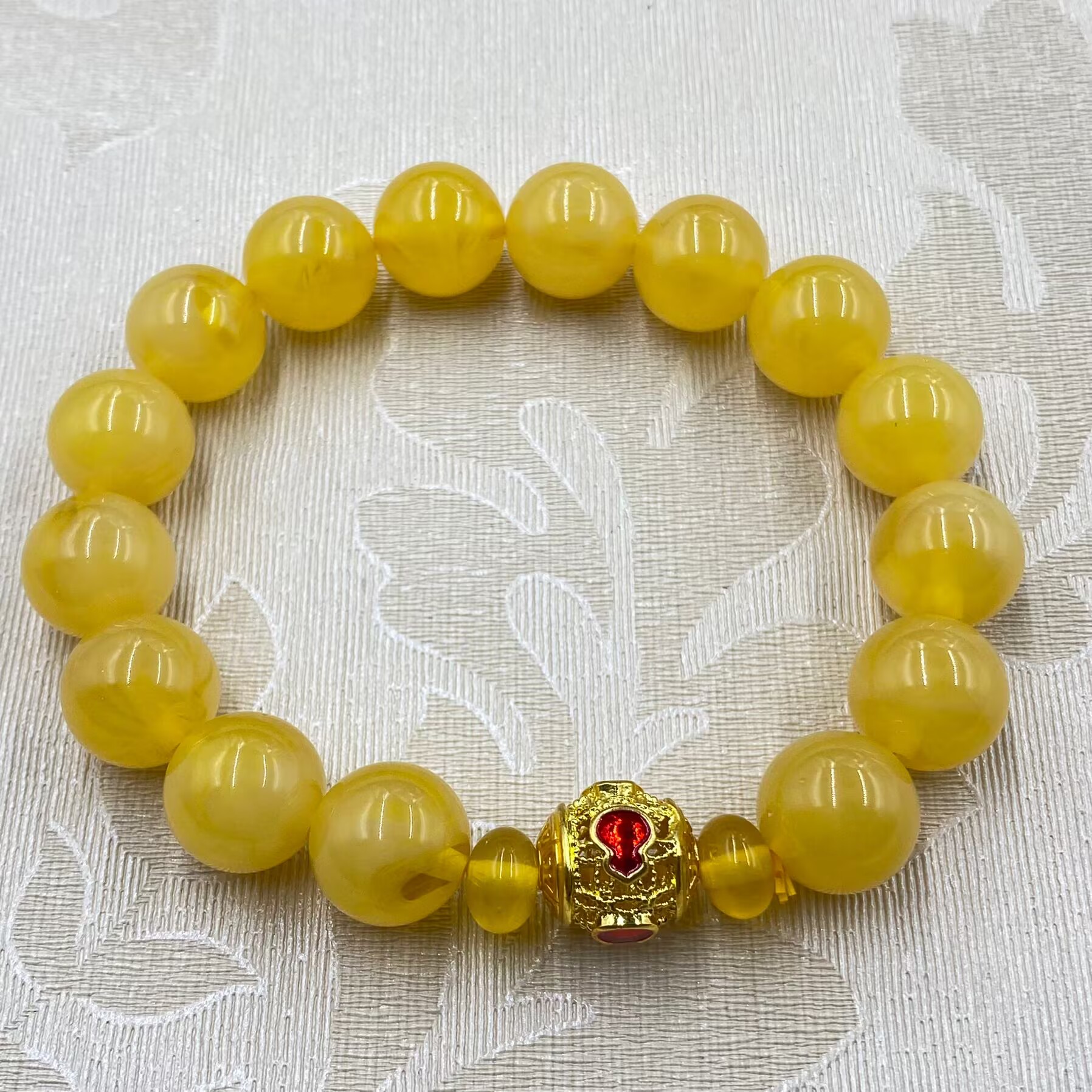 非金属珐琅手链 K5432  精选时尚黄色圆珠手链百搭精品