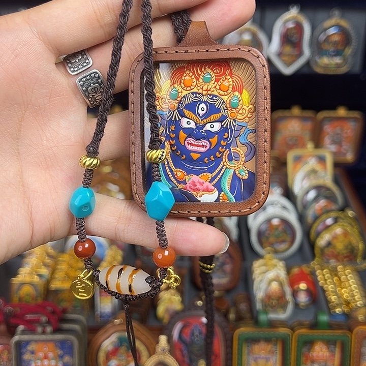 孙***口非金属亚克力手绘唐卡皮雕