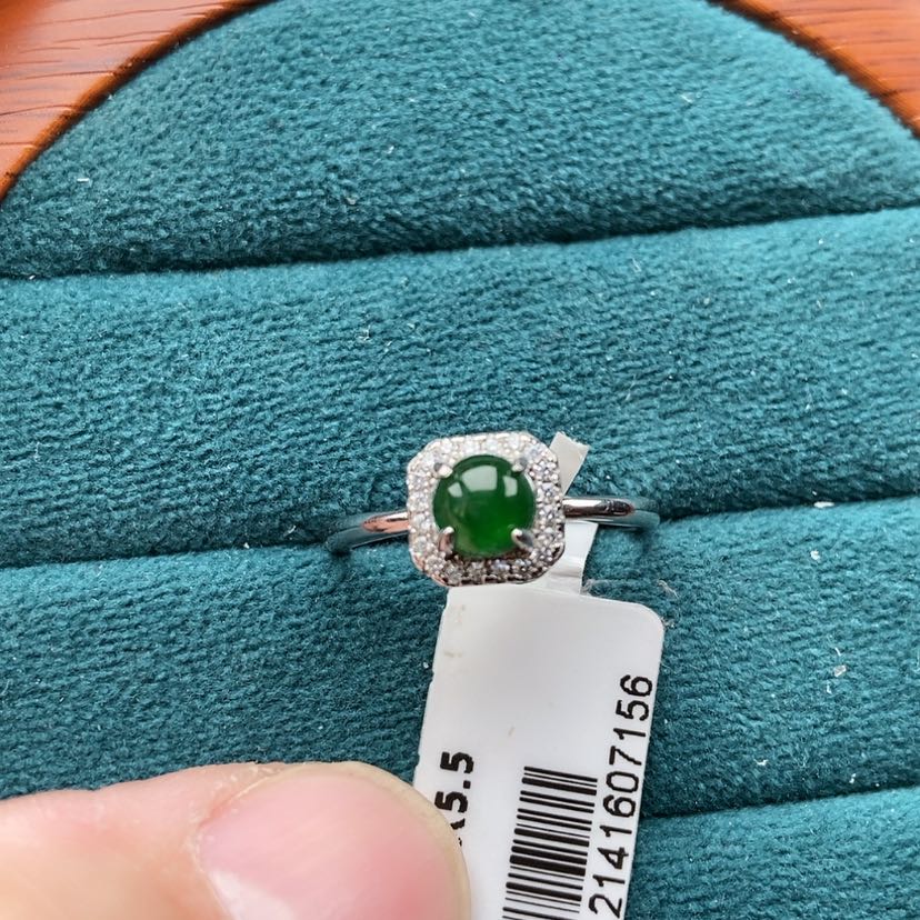 【闪购商品】翡翠戒指银S925镶嵌珍*兮兮