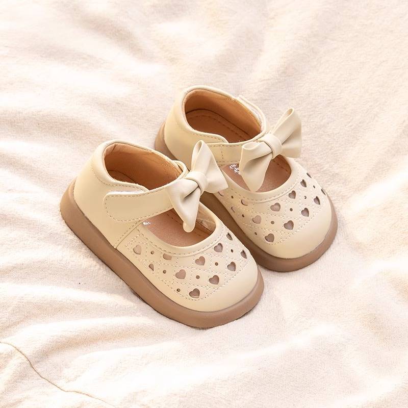 皮鞋鞋子夏季女童镂空单鞋透气印花学步鞋幼儿春秋婴儿