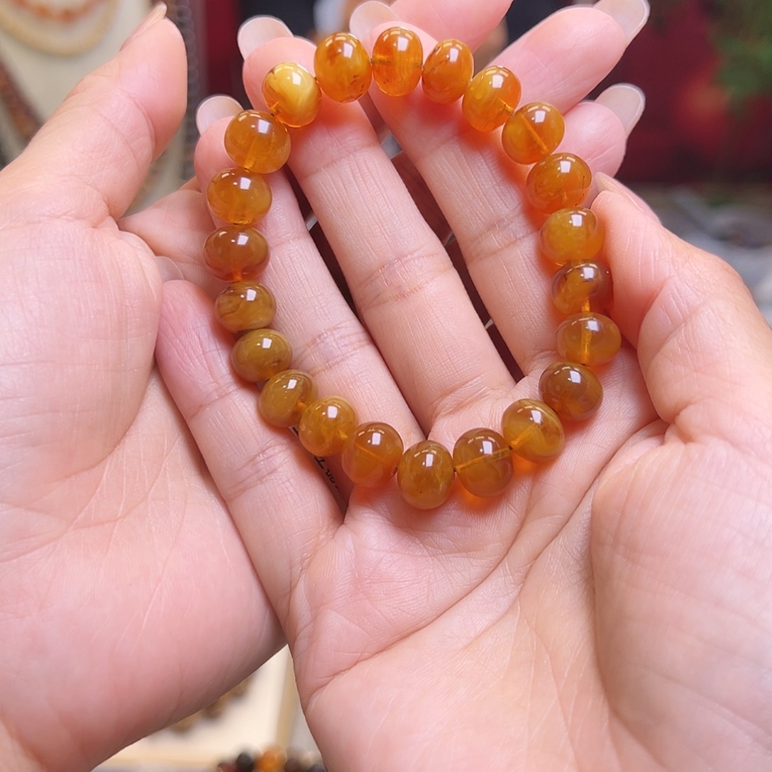 琥珀裸石未镶嵌浅*抚顺琥珀10水蜡