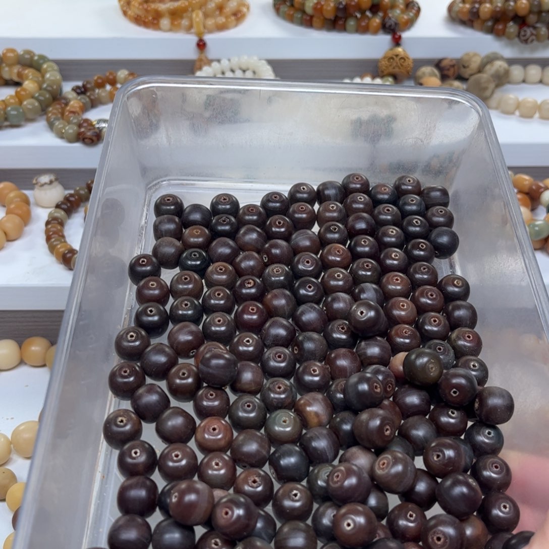 吊坠白玉菩提炫彩干磨桶珠36颗卡13.7