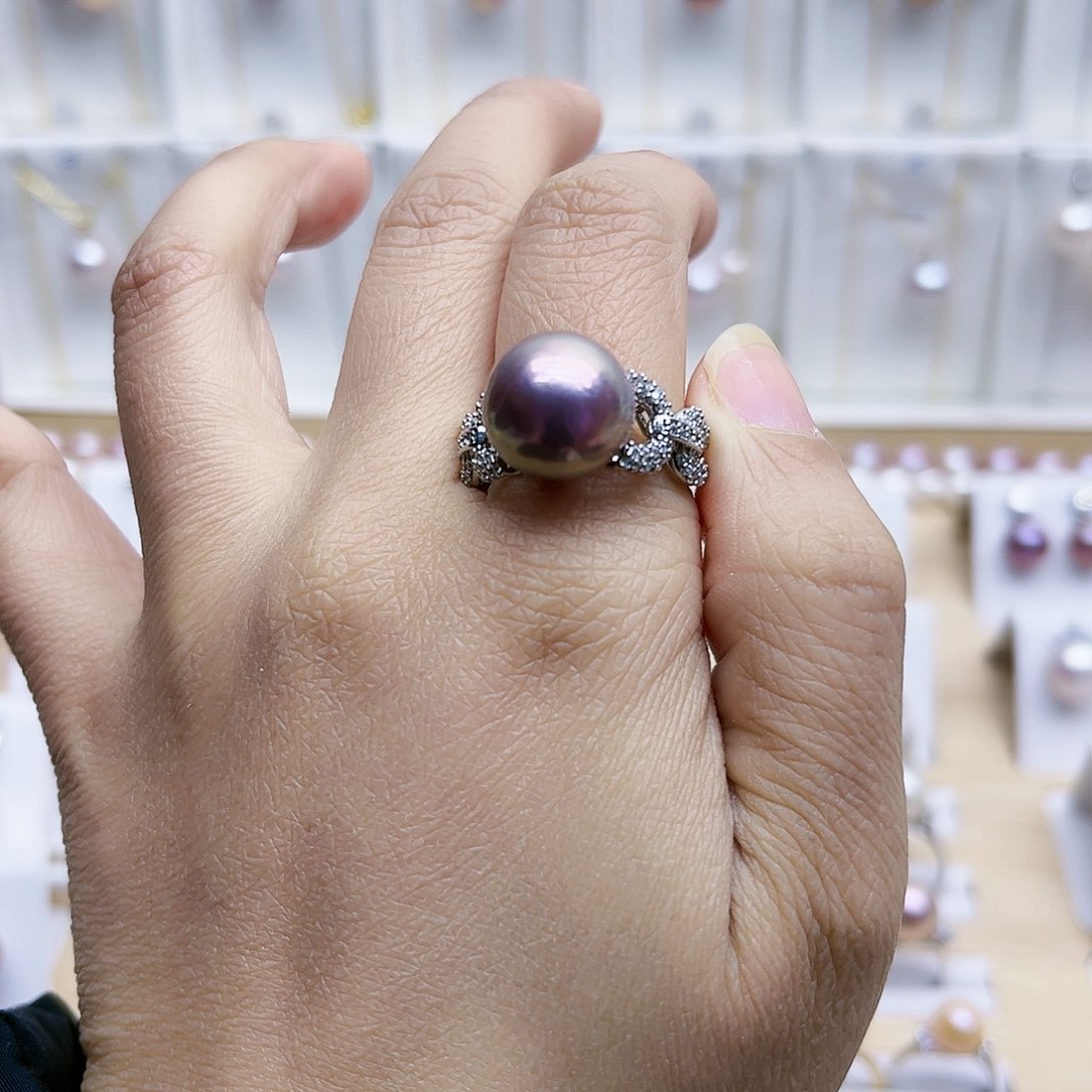 淡水珍珠戒指合金