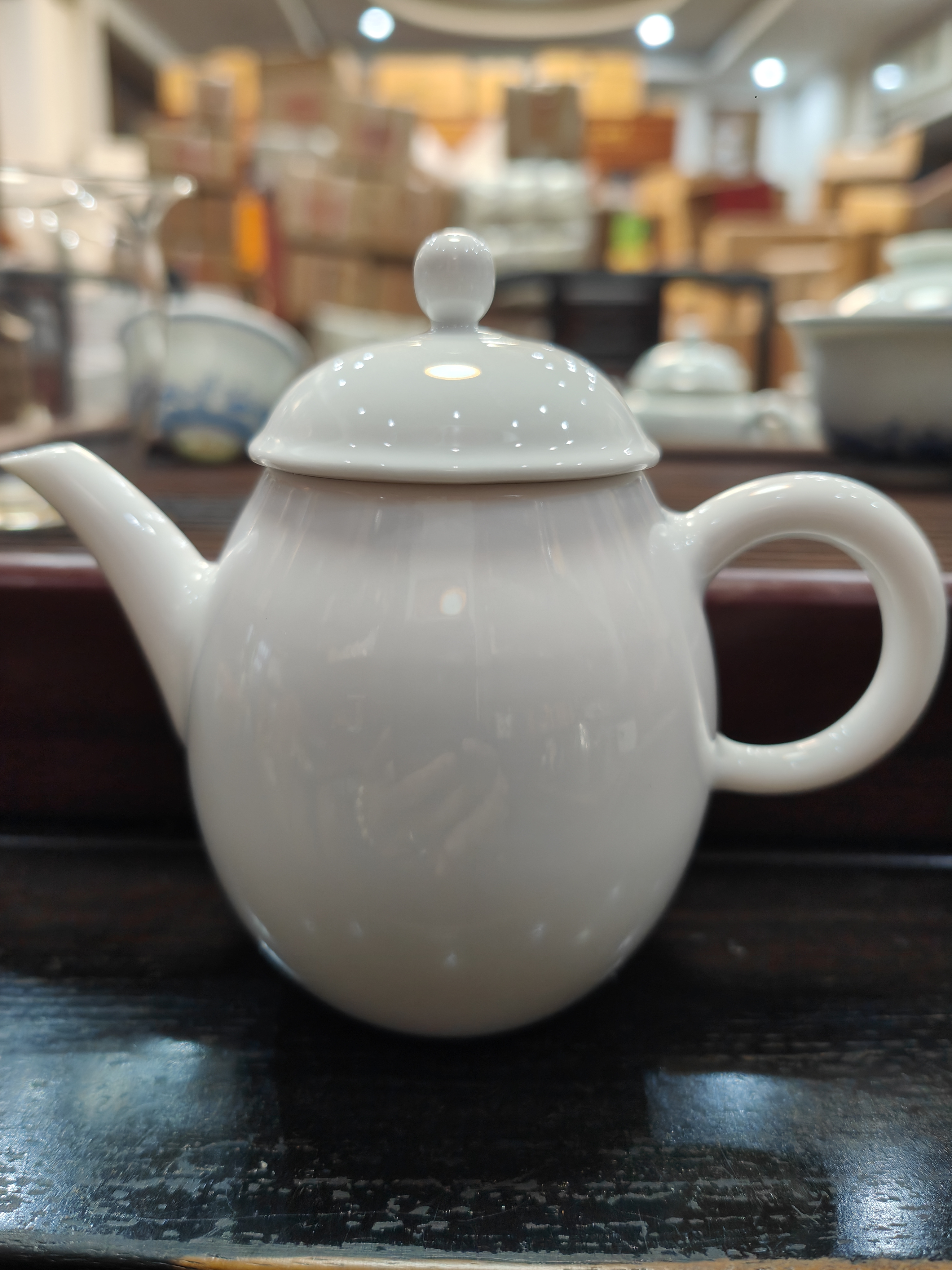 甜白瓷高温烧制茶壶160cc