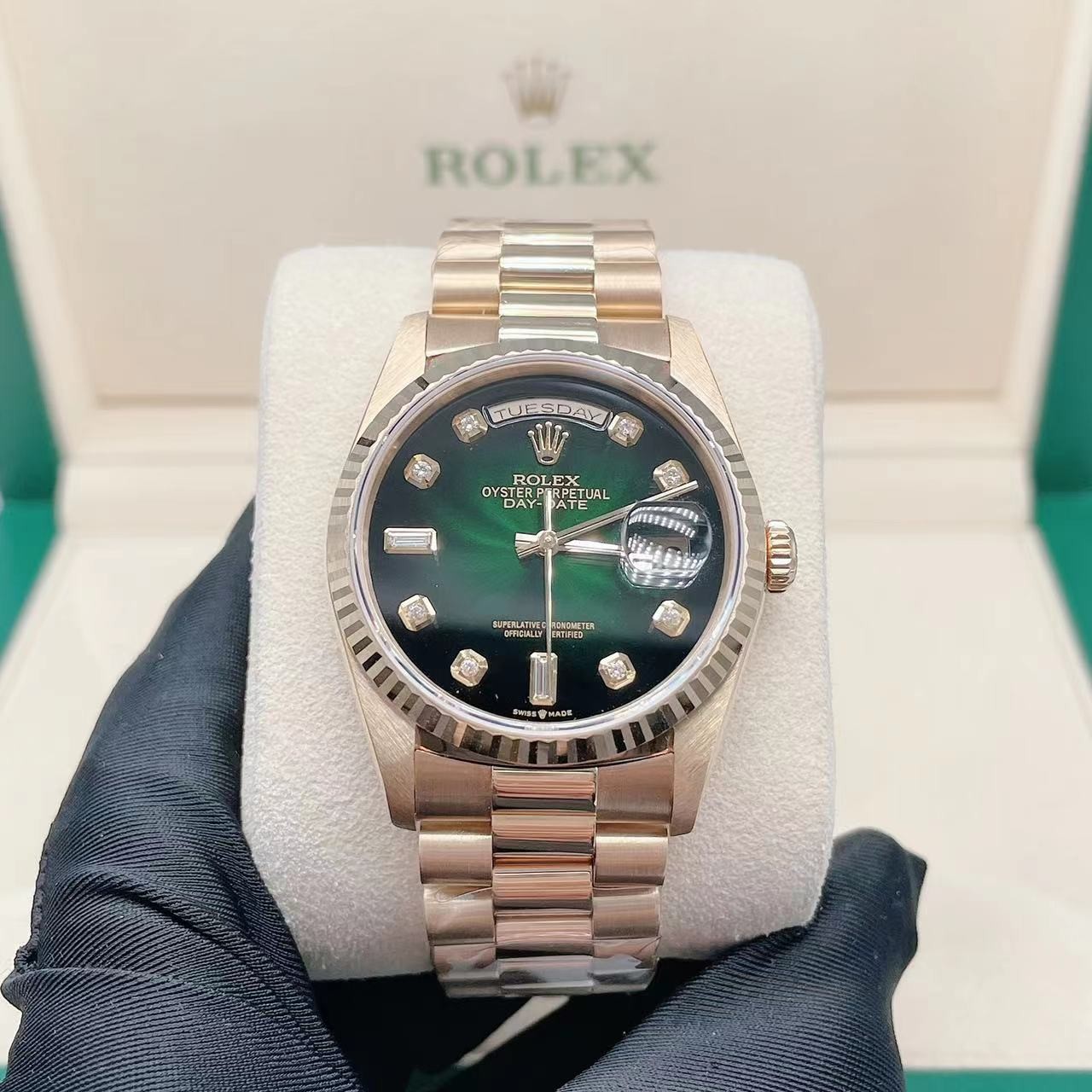 99新 Rolex/劳力士 日志型18238/36mm/自动机械/后盘后钻单表