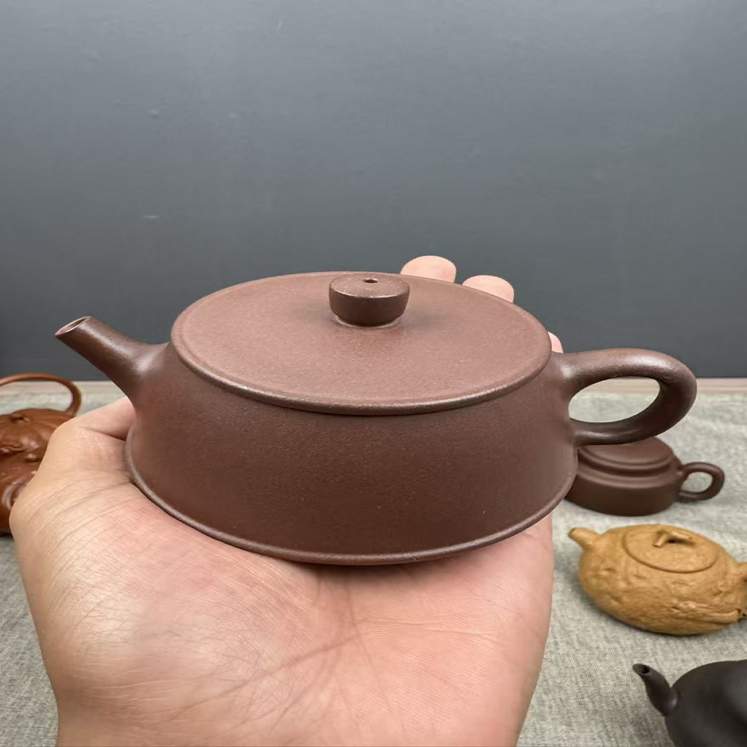 原矿紫泥柱础壶  半手制  200cc实用器