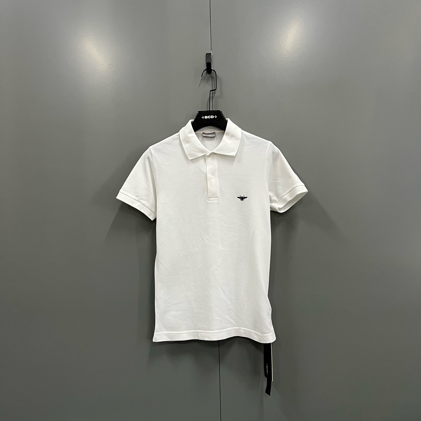 95新 DIOR/迪奥 （ll79）白色小蜜蜂刺绣polo衫 44码 023466