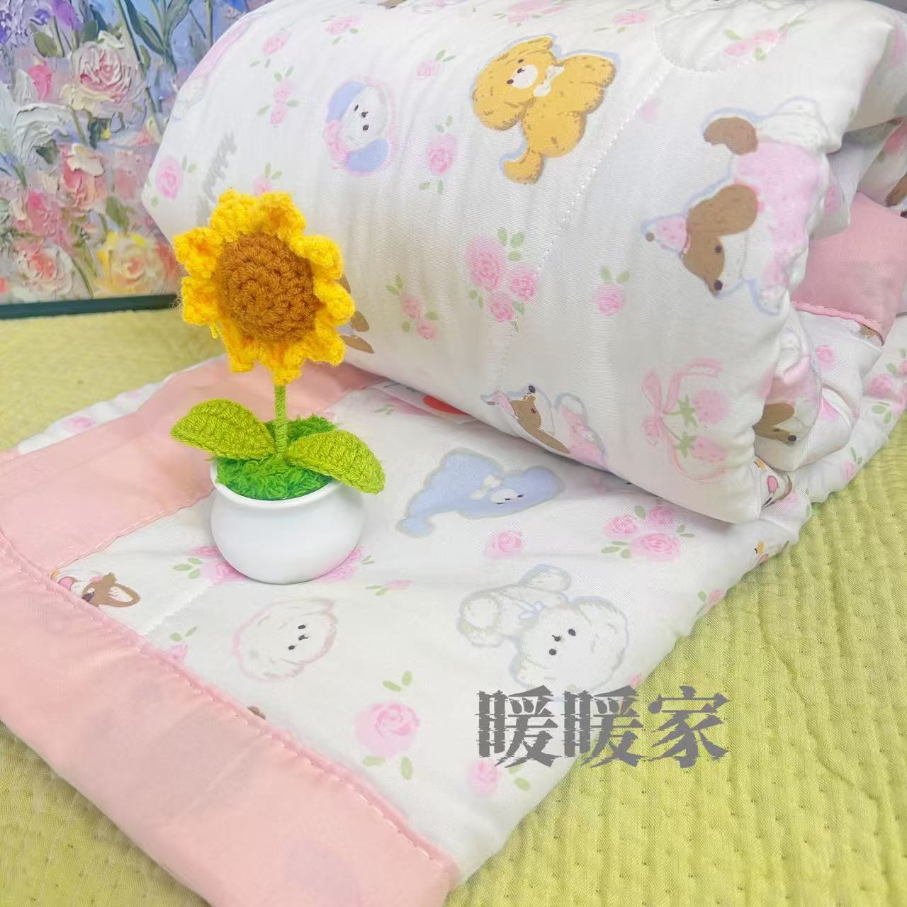 （快乐小狗）100*110四季柔软云纱棉夏凉被