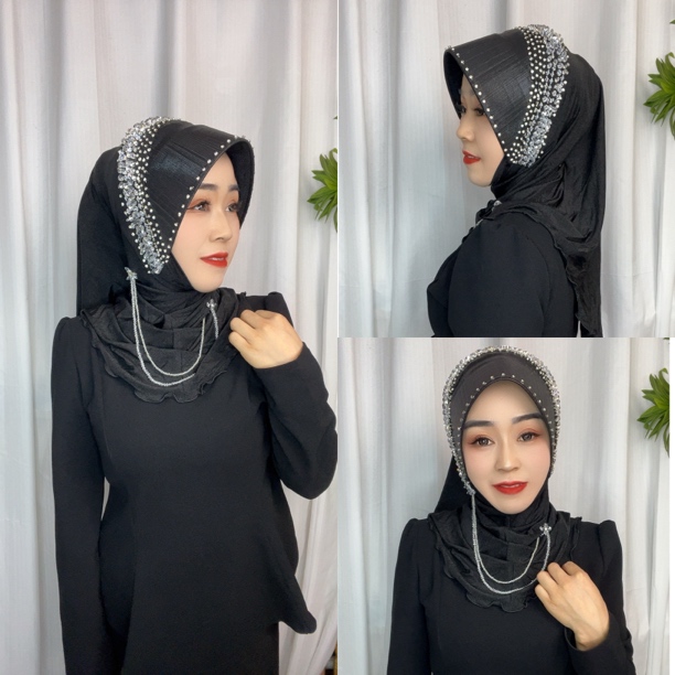 高端定制奢华水晶钻项链帽檐