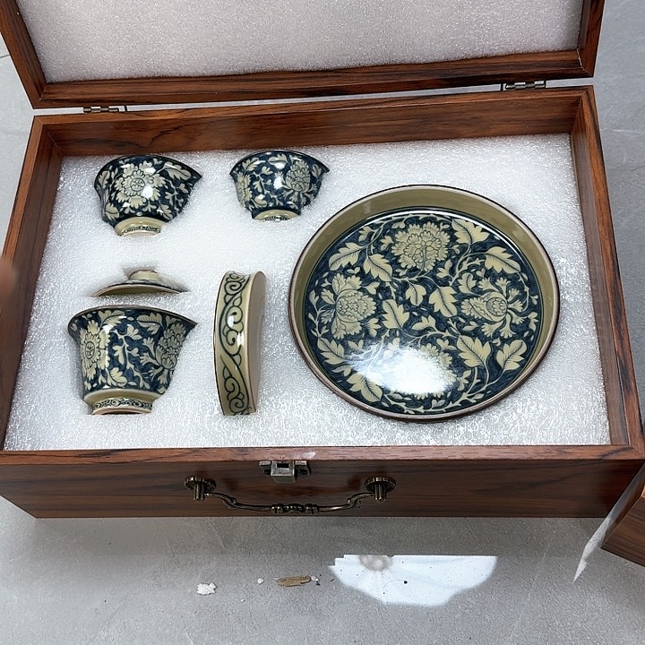 杯2号釉国色天香5件套景德镇