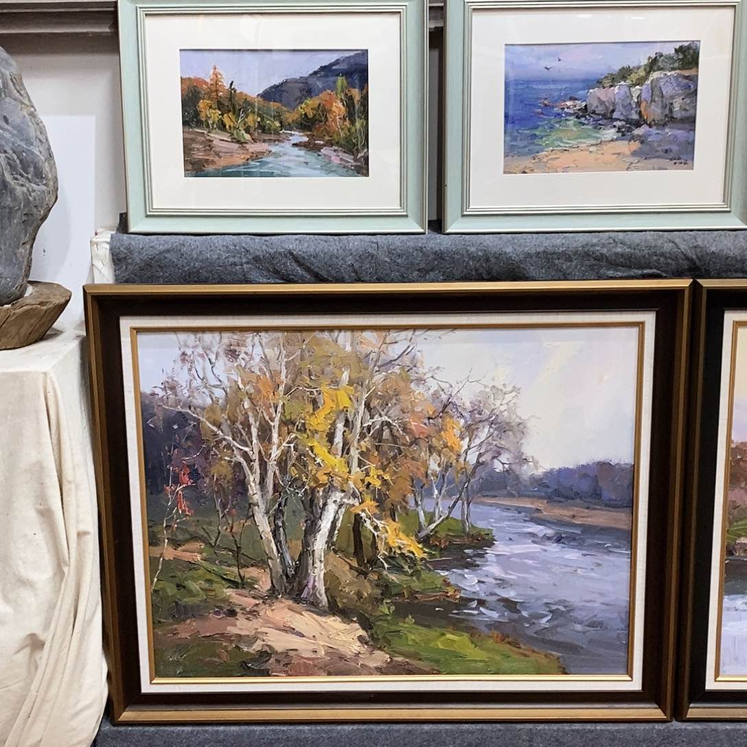 油画带外框油画作品画芯尺寸60x 80 c m