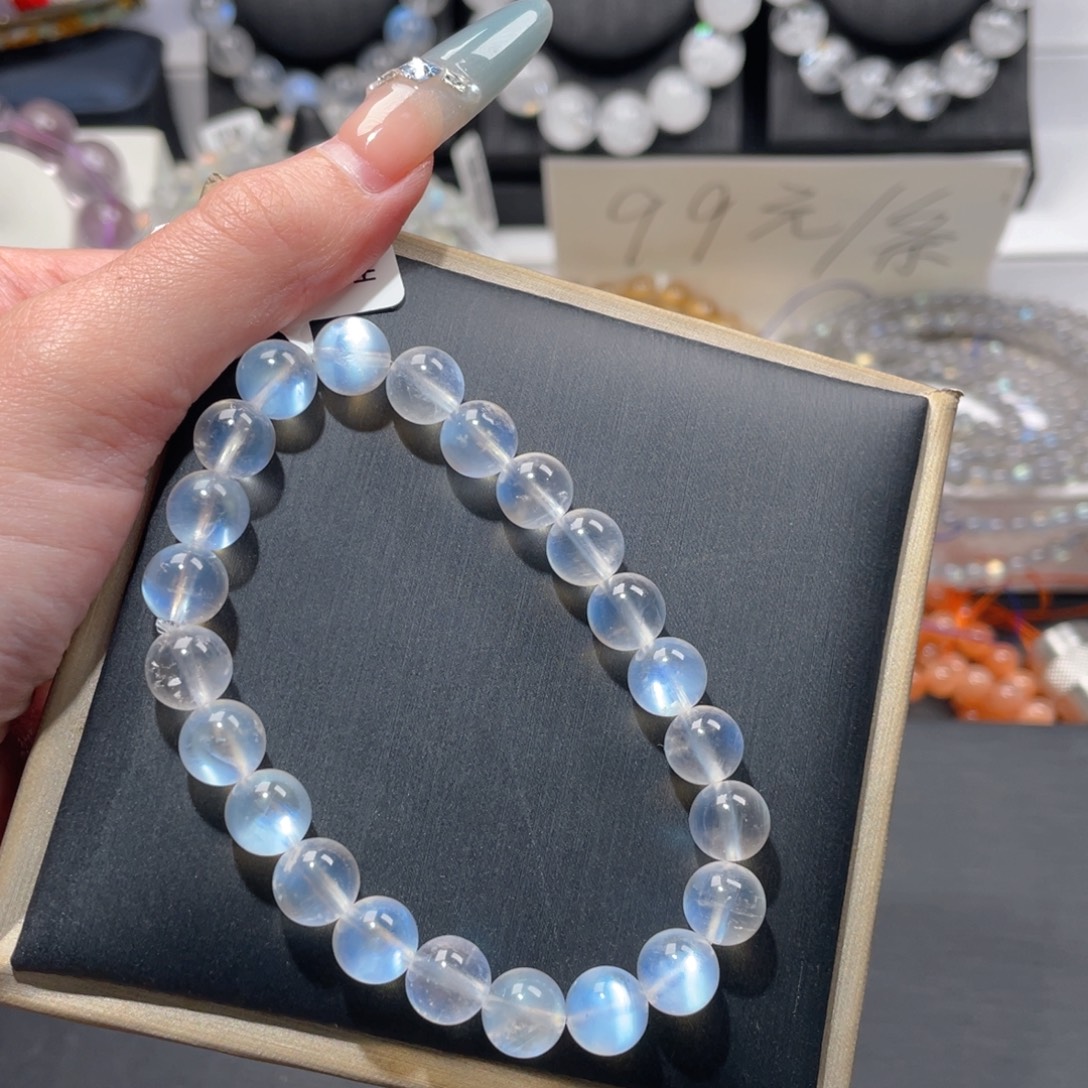 柠***子未镶嵌手链长石蓝月光8m