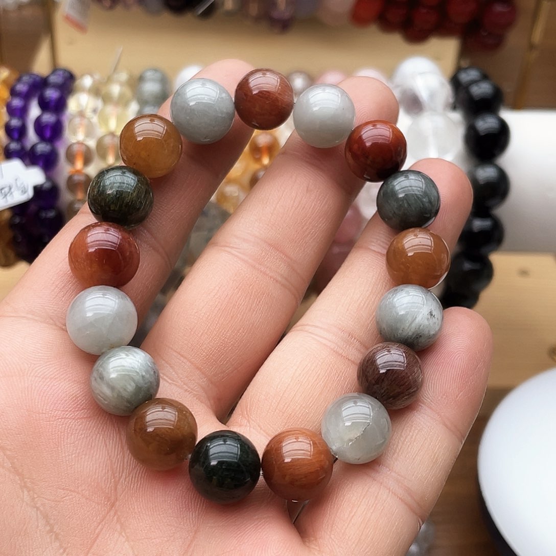 未镶嵌手串烟晶卡12满糖兔毛