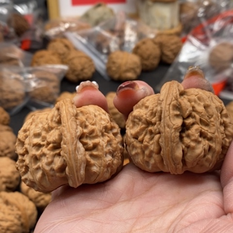 文玩核桃吊坠橘***瓜白狮子