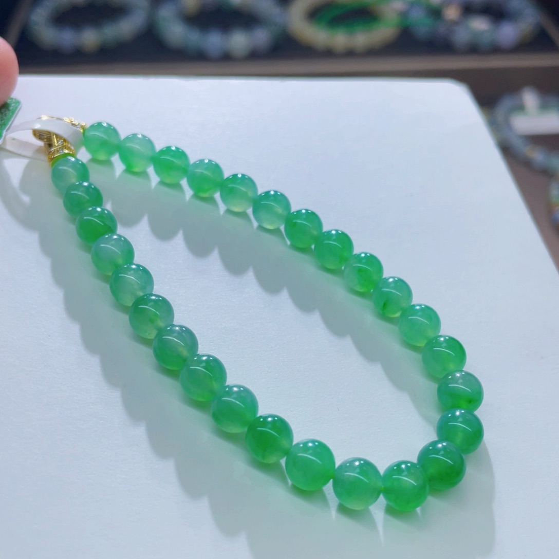 未镶嵌手链翡翠冰阳绿卡6.2