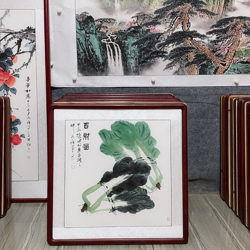 【闪购商品】国画书画作品带框65×65厘米