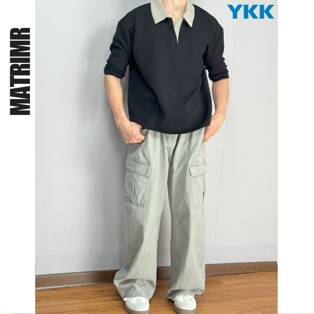 MATRIMR男士美式高街vibe牛仔裤复古弯刀工装裤直筒多口袋潮长裤