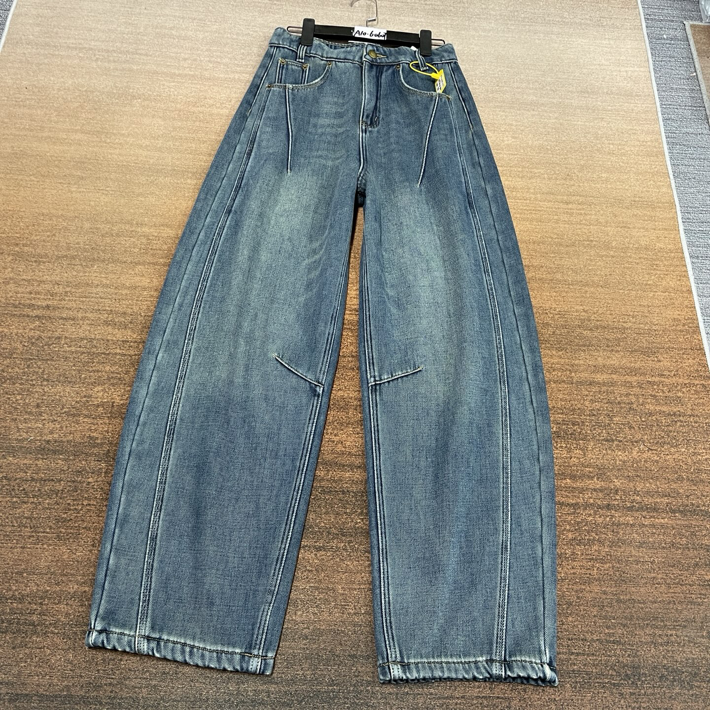 #A10-60607 加绒-厚绒 高货 男女同款 复古蓝弯刀裤 无弹（不换退）