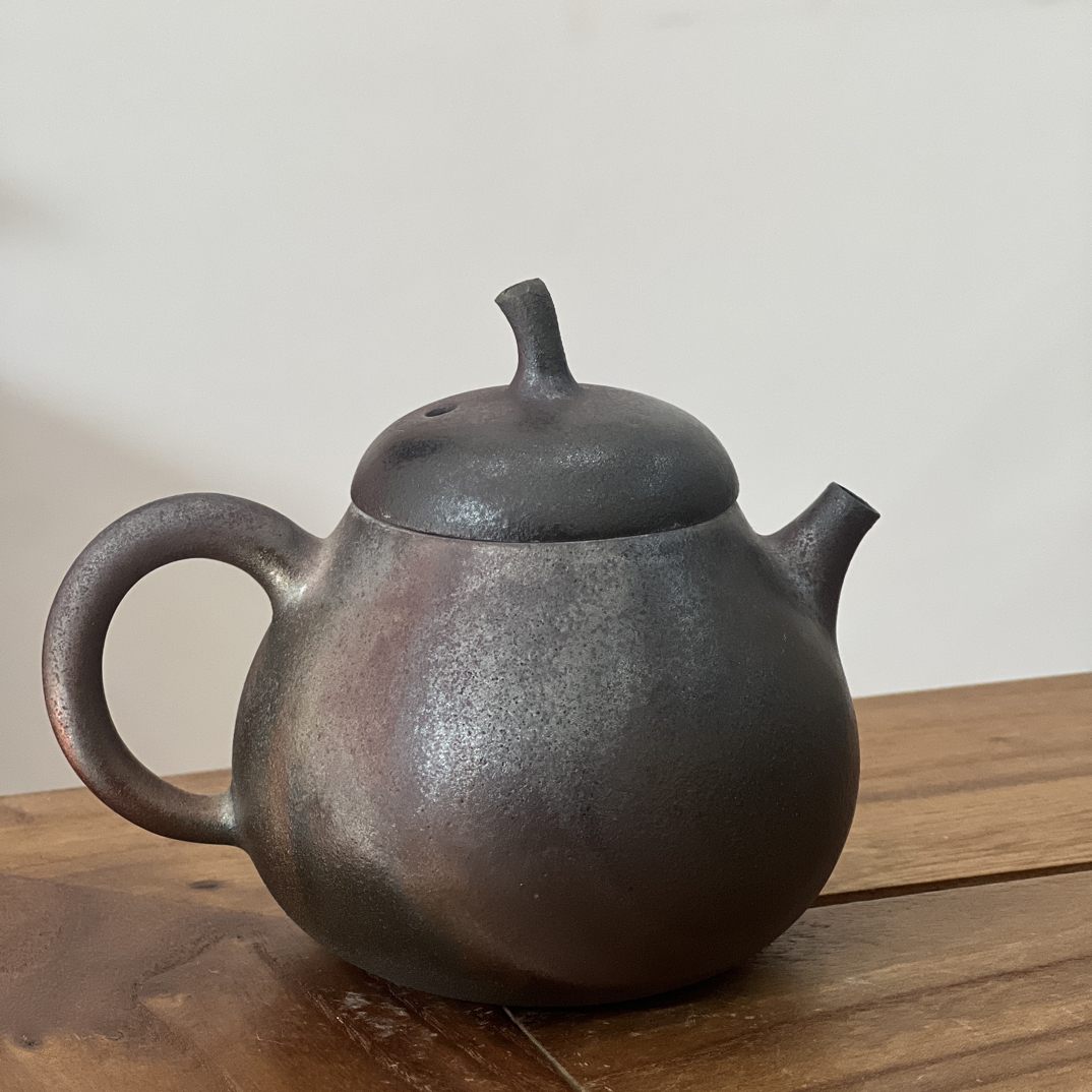 建水紫陶全手工茄瓜柴烧160CC