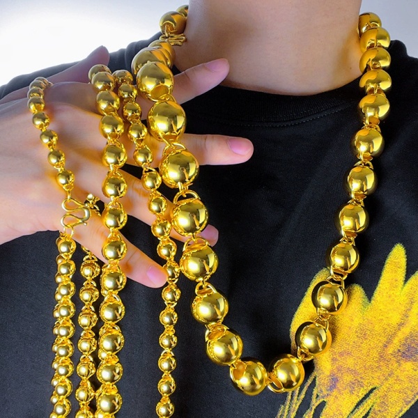 合金项链 K12圆珠项链男女款空心经典时尚光面