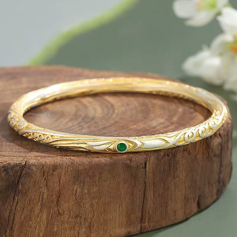 足银手镯 哪吒魔童闹海乾坤圈手镯足银999.9珐琅实心手镯