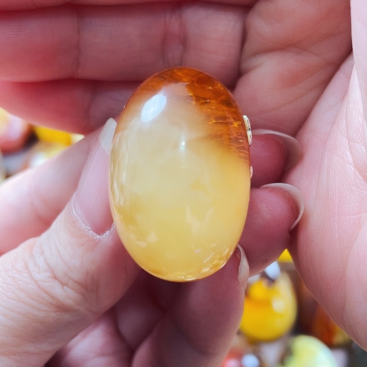 琥珀戒指银S925镶嵌戒指