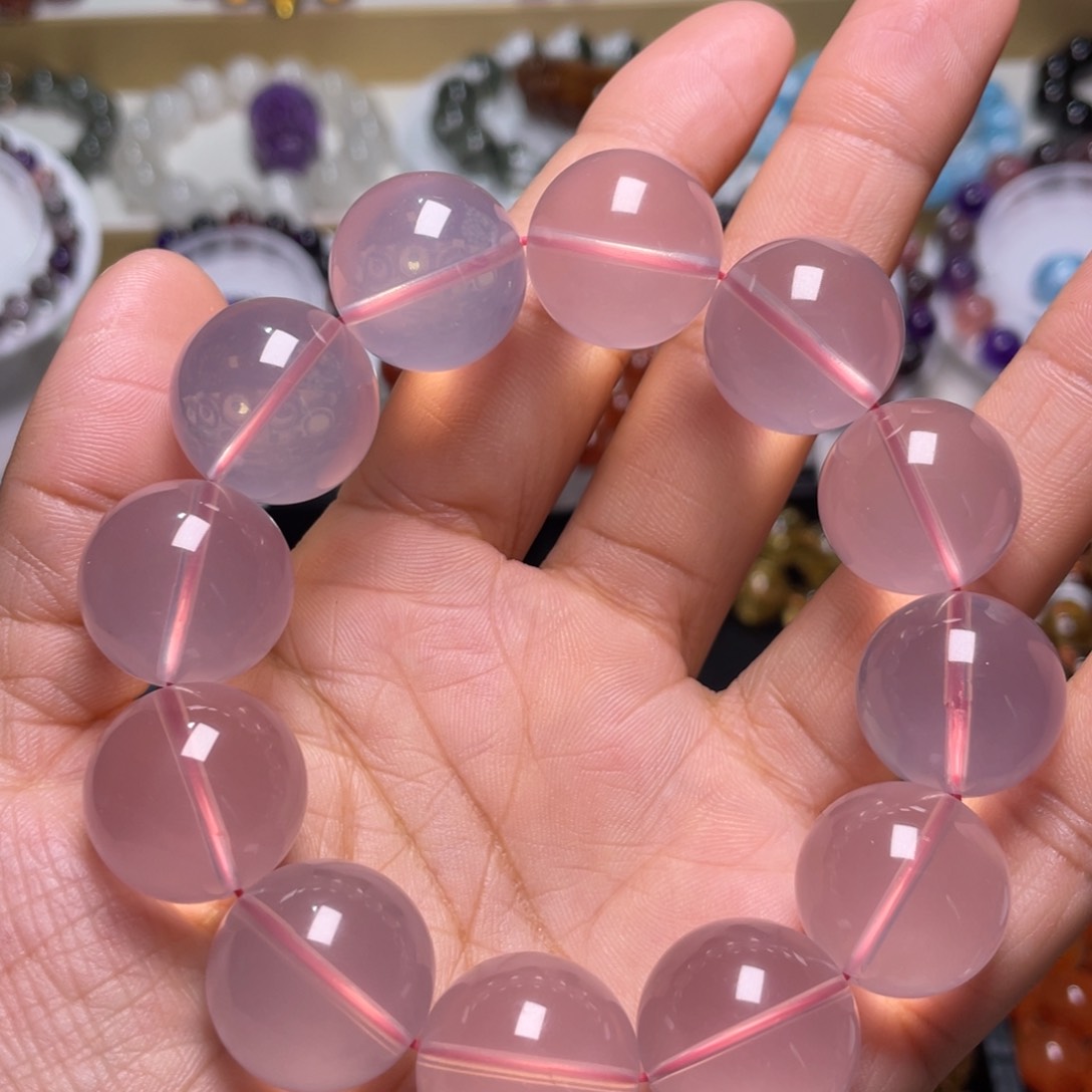 水晶手链未镶嵌大粉水晶