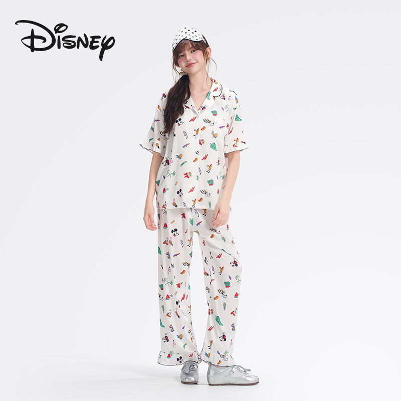 【国家补贴】Disney/迪士尼”流光缎“春夏新款可外穿家居服睡衣套装