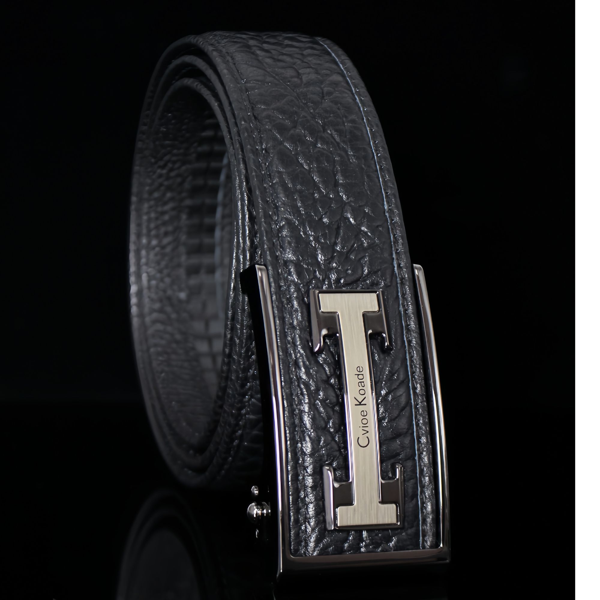 Cvioe Koade3.5宽自动扣内穿头层牛皮男士高档腰带