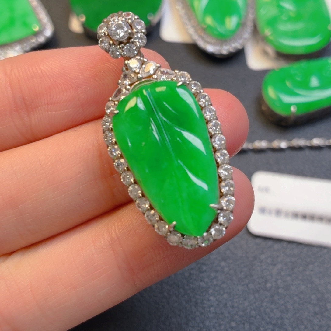 翡翠银S925镶嵌吊坠(不含链)