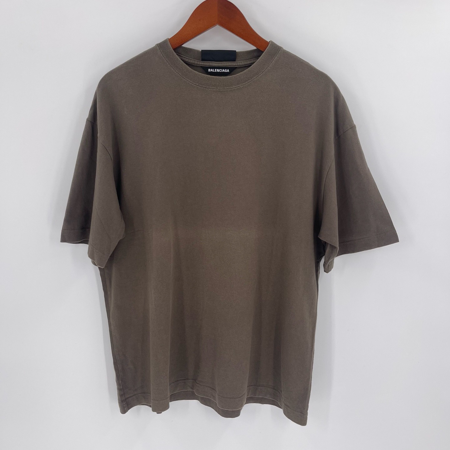 99新 Balenciaga/巴黎世家 后领标logo圆领套头短袖/L码/Sw24873