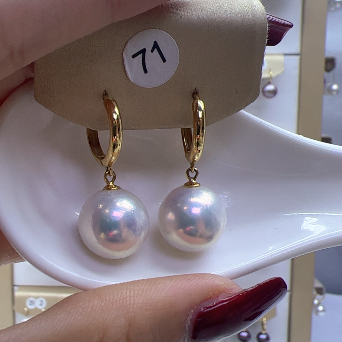 淡水珍珠耳饰银S925镶嵌