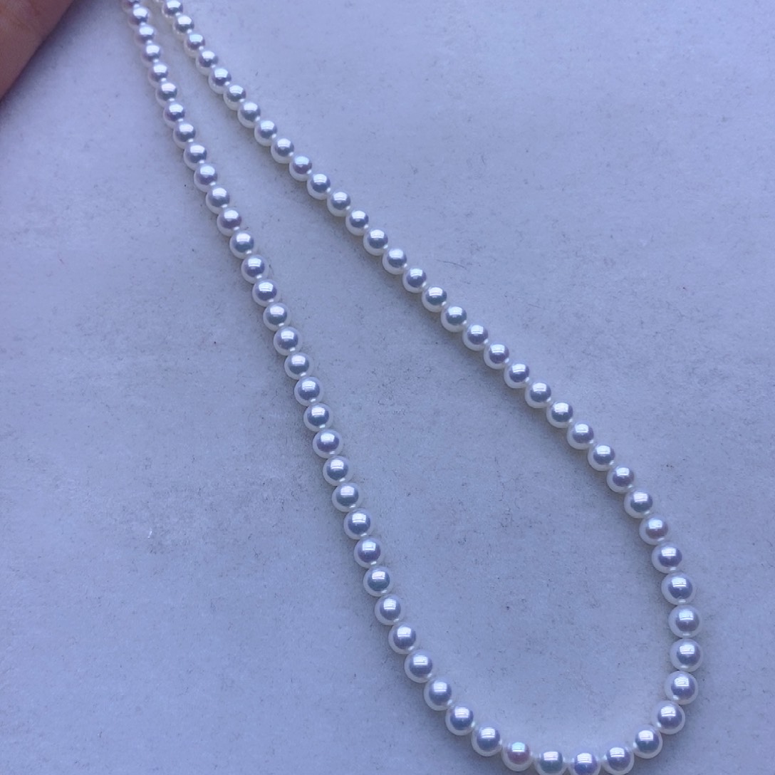 淡水珍珠18K金镶嵌项链苗**娘