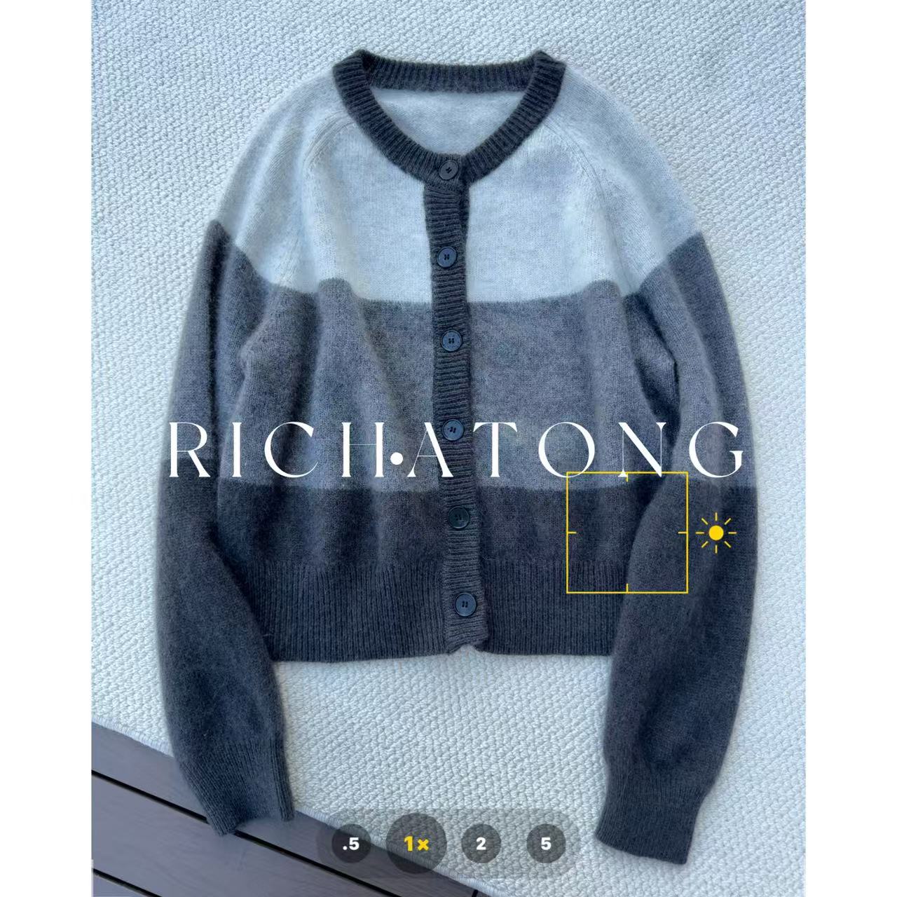 RICH ATONG.-【条纹统治】-2025 韩代款条纹拉毛开衫毛衣1023-11