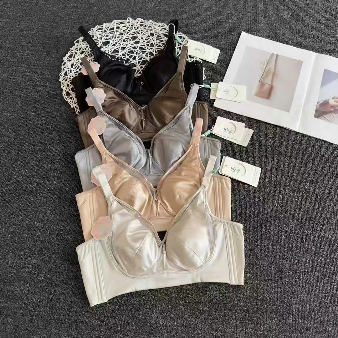 兔耳朵调整型内衣夏季薄款大胸显小康舒美光面无痕无钢圈文胸罩