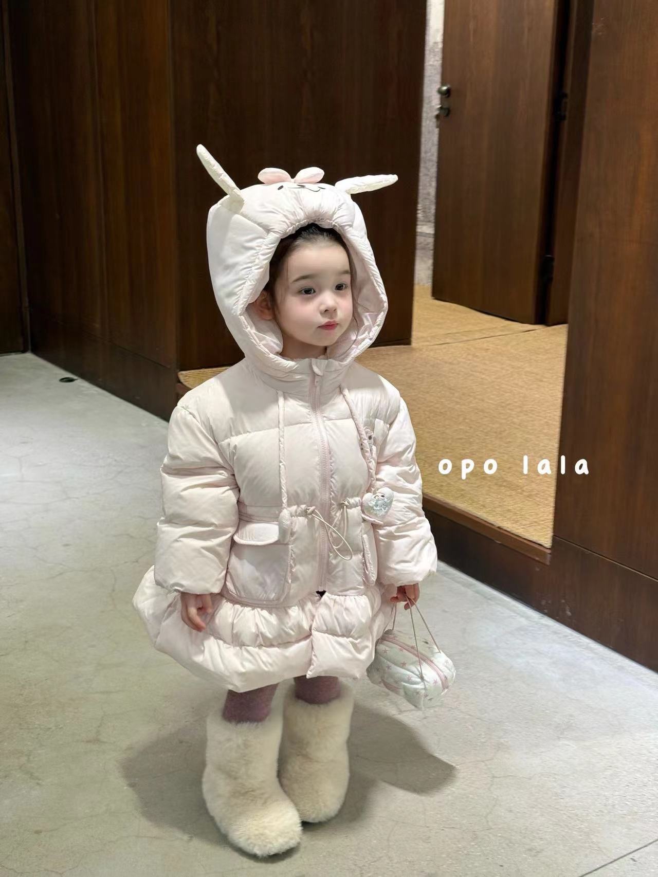 【Opolala现货】女童粉色卡通加厚羽绒服（7137-冬A）汉服