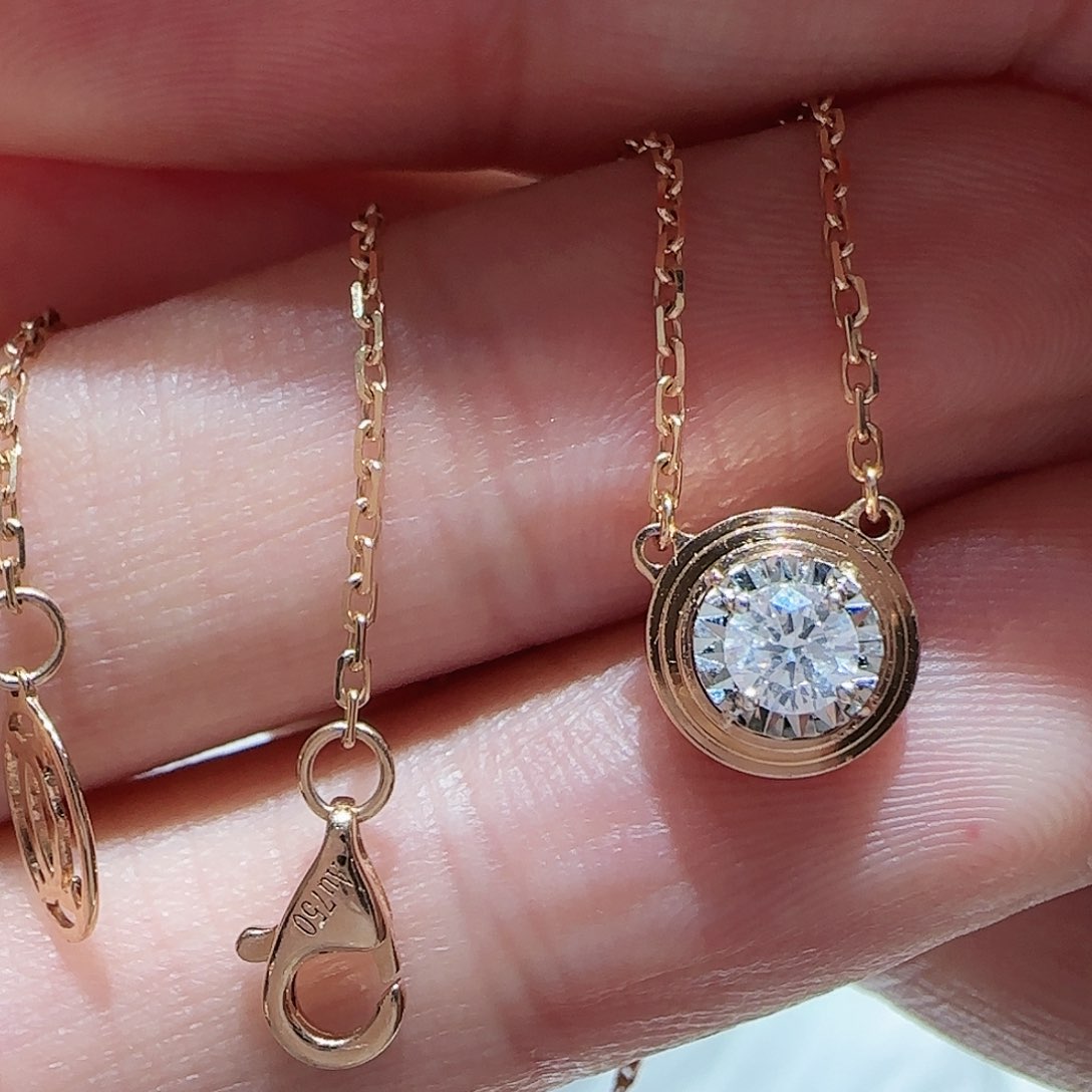 钻石项链18K金镶嵌项链