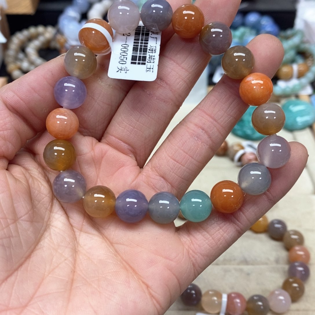 硅化珊瑚（珊瑚玉）手链未镶嵌朱****048