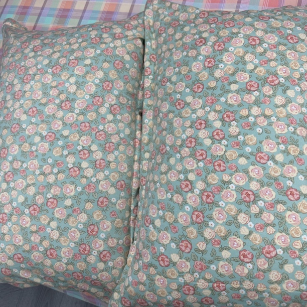 加密小斜纹枕套一对 内颈48.×74（+-5cm）【锦绣花园-绿】信封枕套
