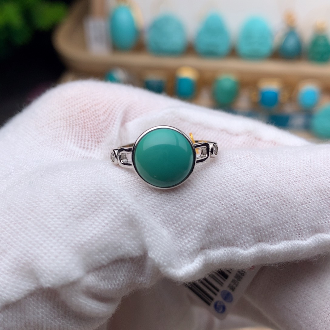 绿松石珠宝奇石银S925镶嵌