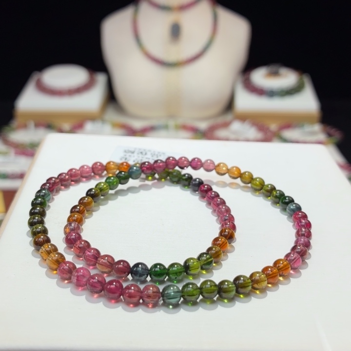 碧玺未镶嵌手链4.5mm+   