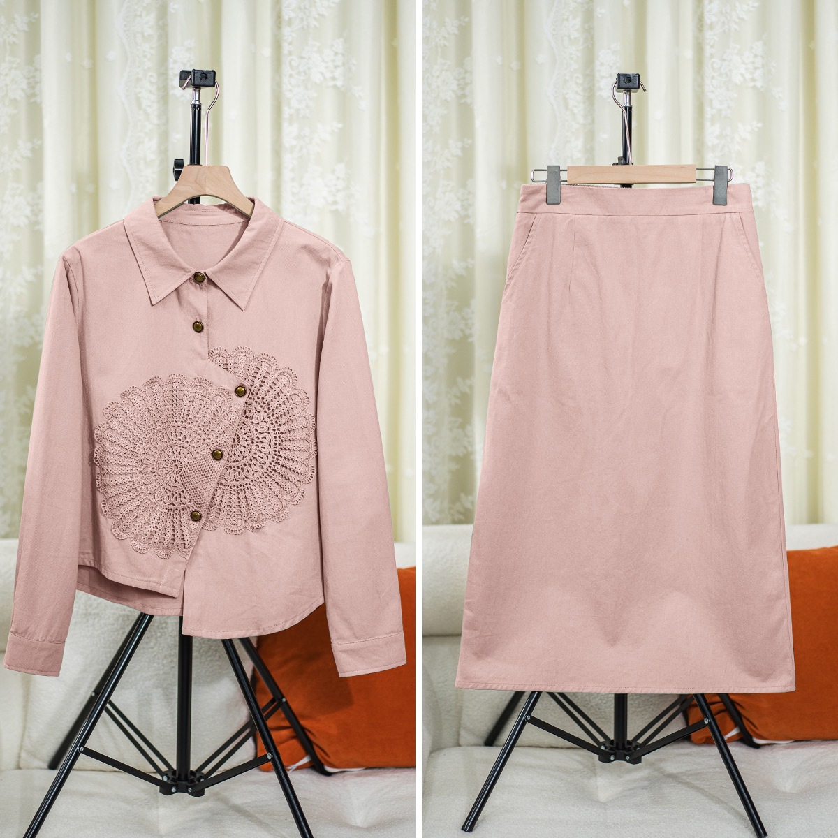 【洋洋】通勤休闲风中国风套装复古显瘦百搭唐装女装衬衫A2A2T1895